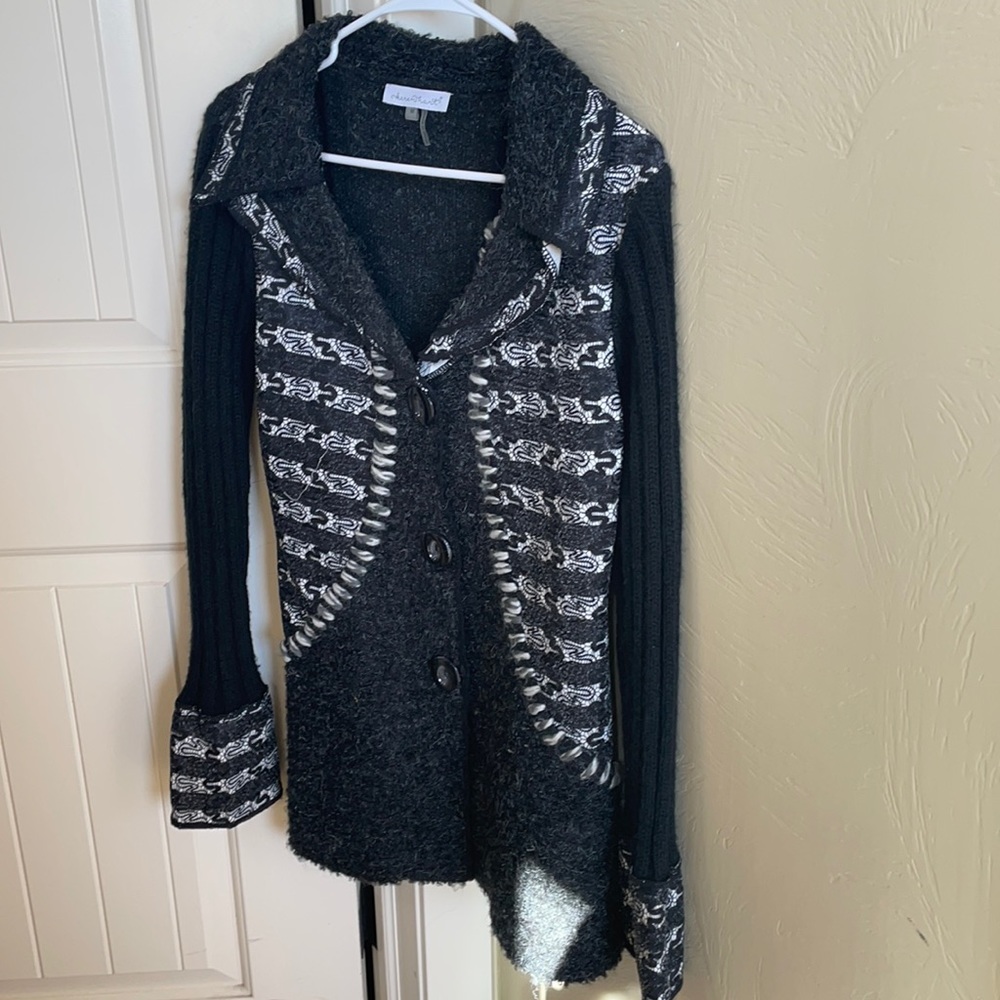 Black and white sweater for business casual